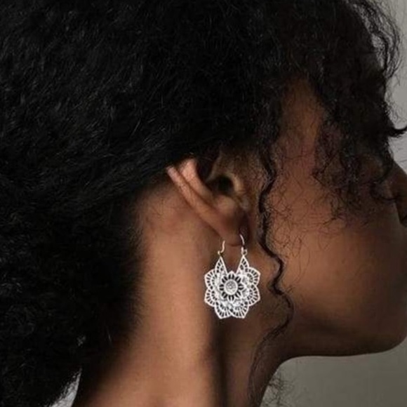 Grit and Grace Jewelry - Vintage Silver Mandela Bali Gypsy Hoop Earrings